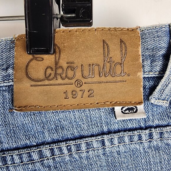 ECKO Unlimited Jeans Mens 36x30 Baggy Fit Wide Leg Y2K Vintage Blue - Picture 9 of 9
